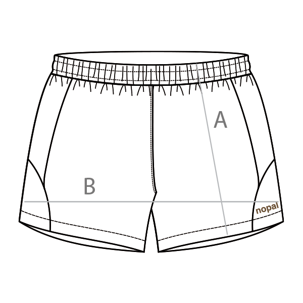 Tabla de talles del short ripstop soft shell Solar Pro para mujer Nopal